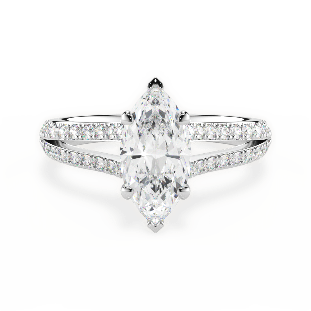 14kt White Gold/18kt White Gold/Platinum/marquise/top