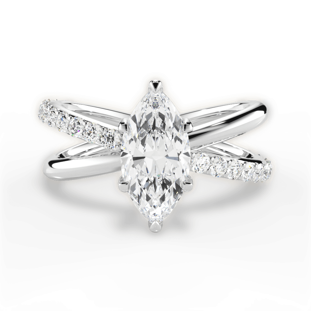 14kt White Gold/18kt White Gold/Platinum/marquise/top