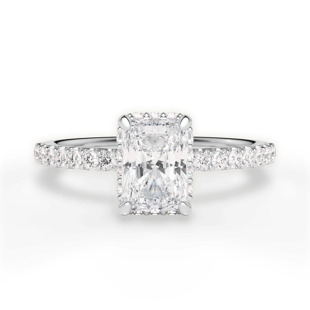 14kt White Gold/18kt White Gold/Platinum/radiant/top