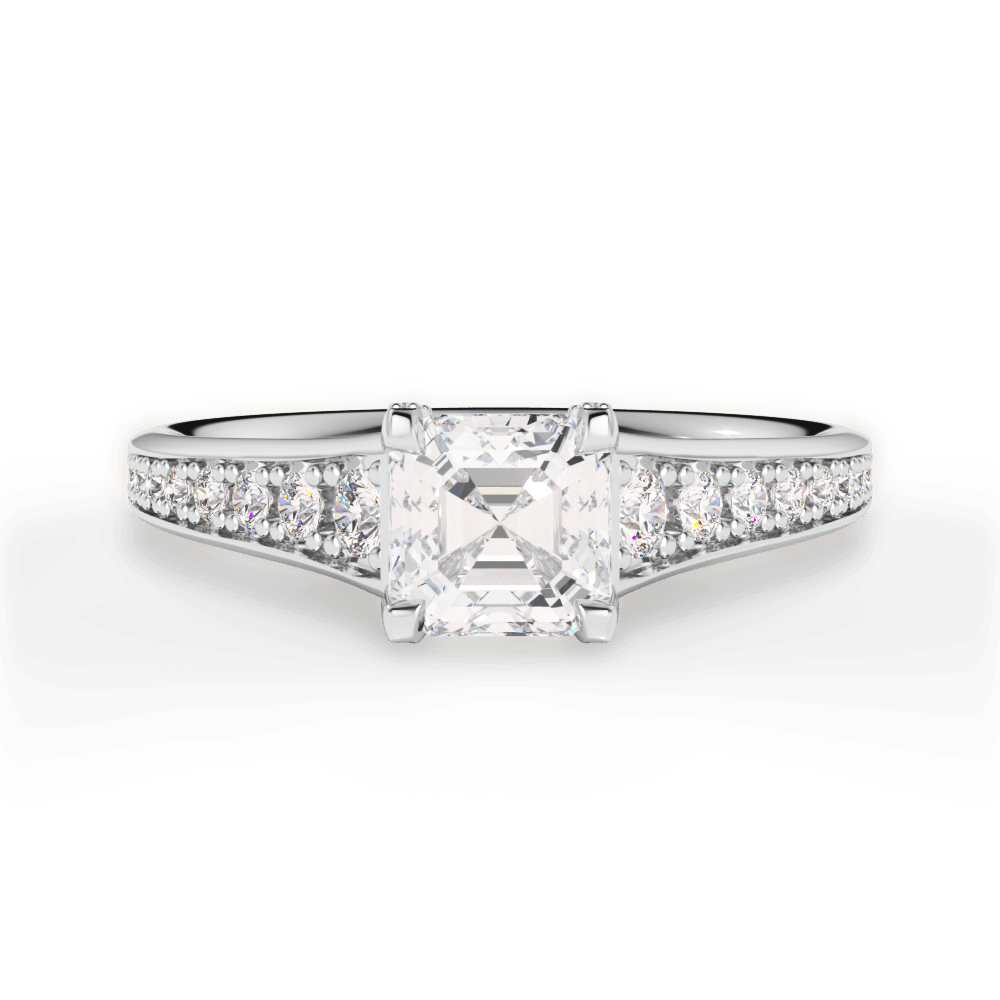 14kt White Gold/18kt White Gold/Platinum/asscher/top