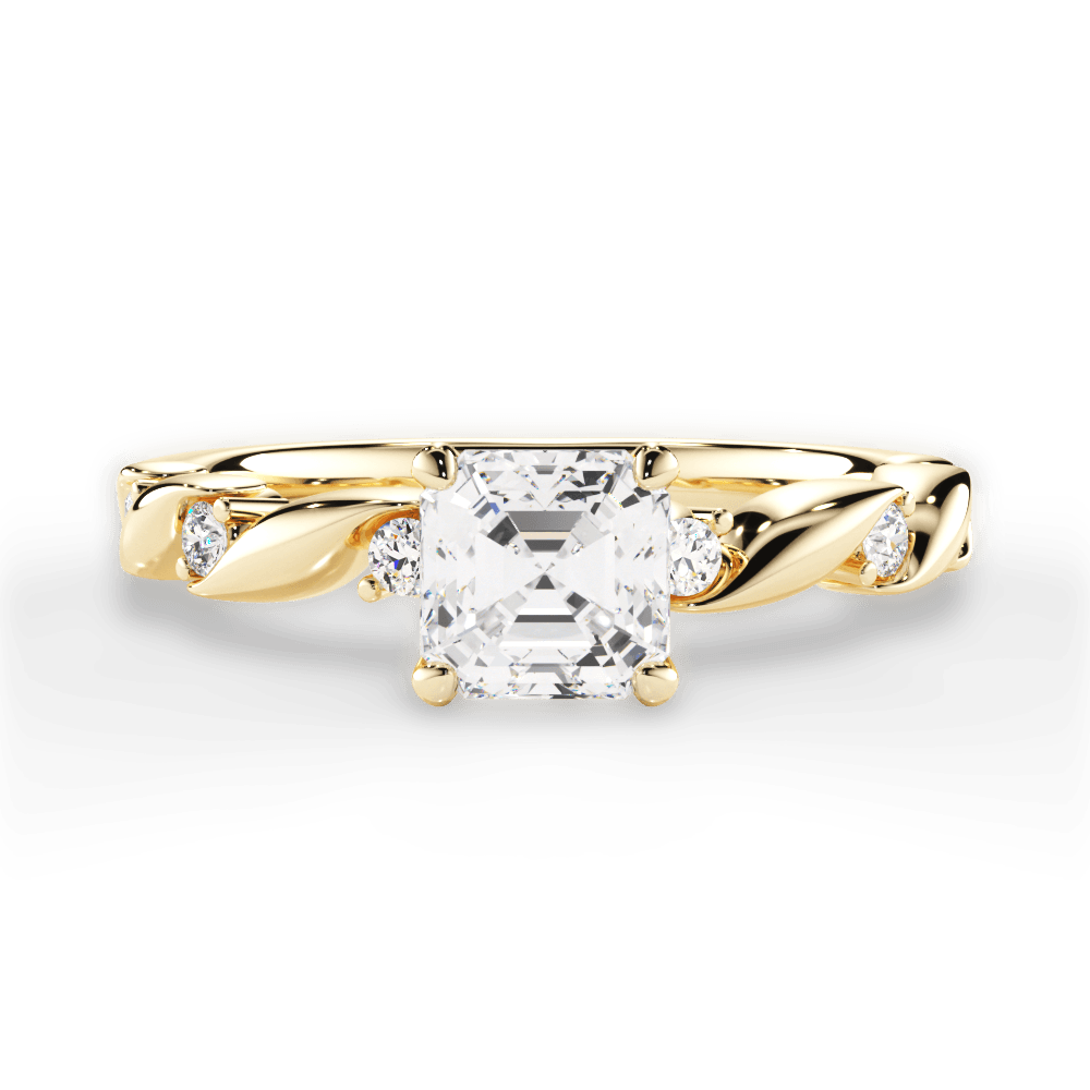 14kt Yellow Gold/18kt Yellow Gold/asscher/top