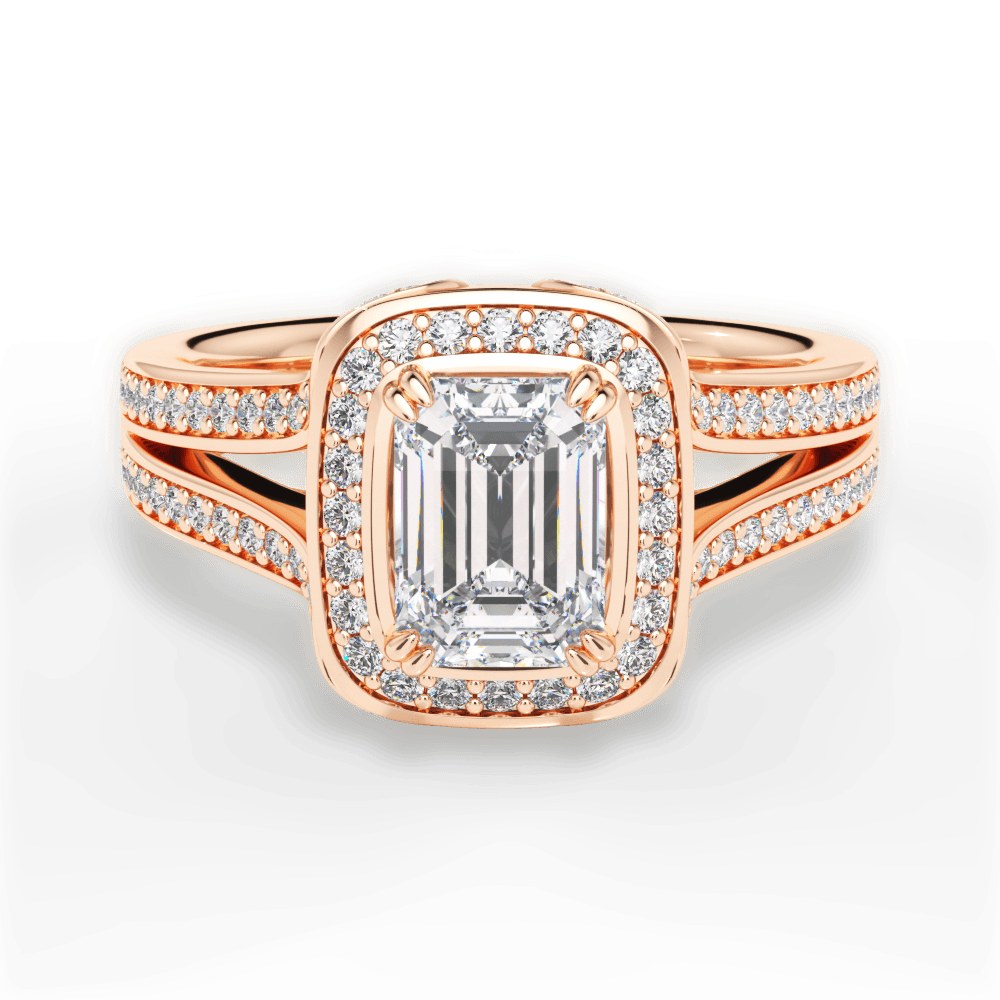 14kt Rose Gold/18kt Rose Gold/emerald/top