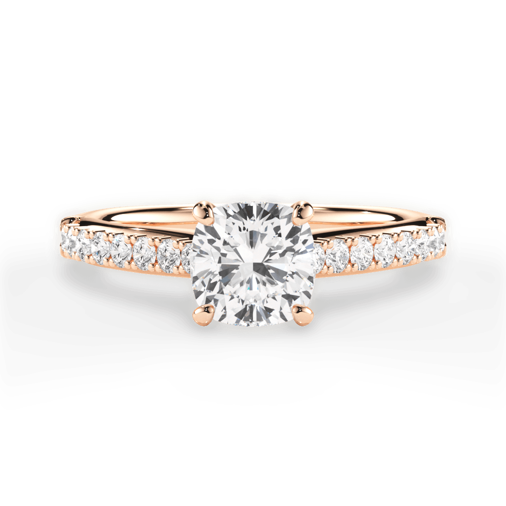 14kt Rose Gold/18kt Rose Gold/cushion/top