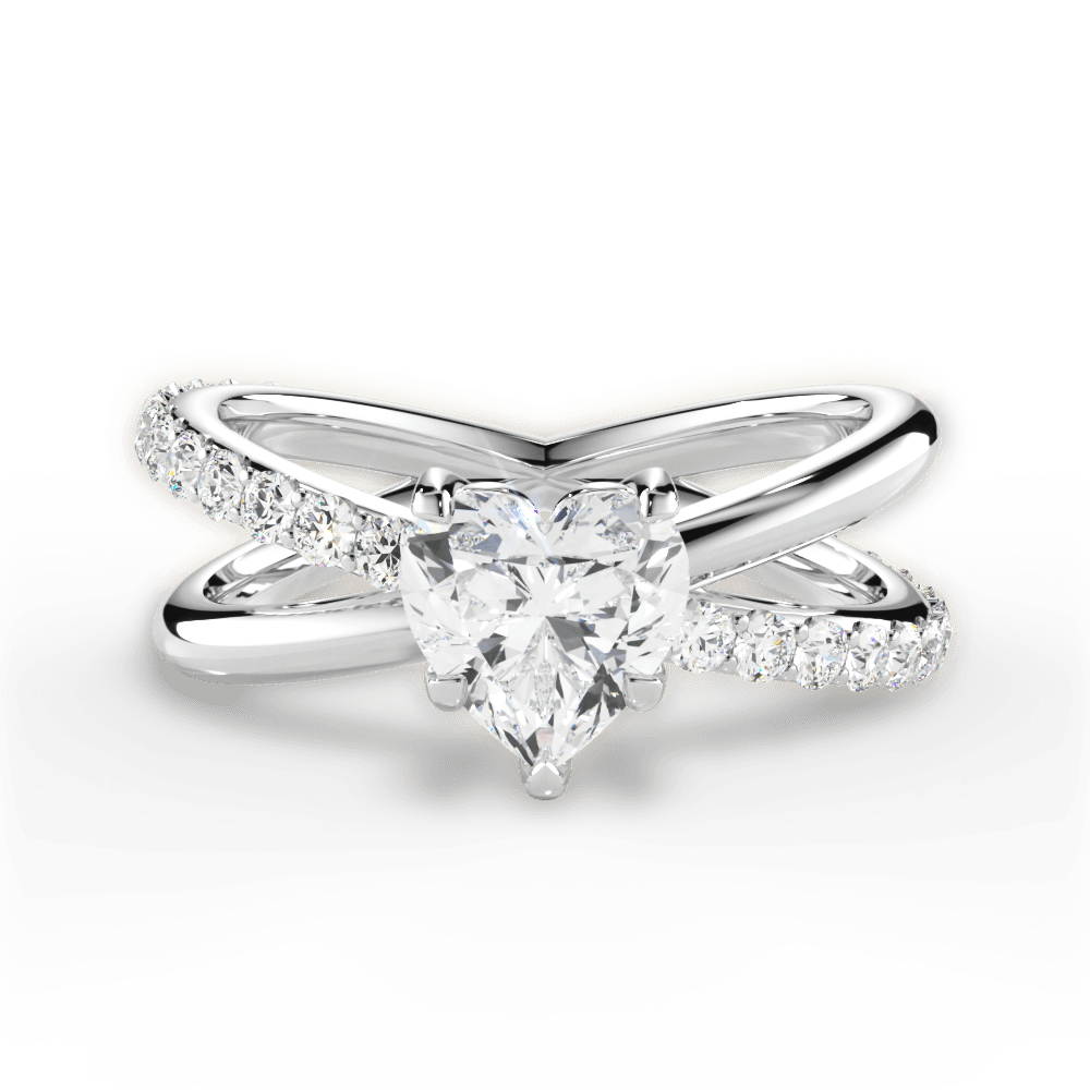 14kt White Gold/18kt White Gold/Platinum/heart/top