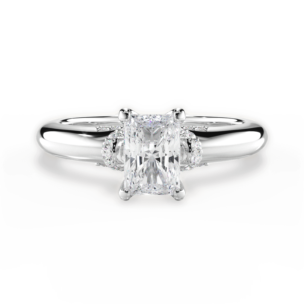 14kt White Gold/18kt White Gold/Platinum/radiant/top
