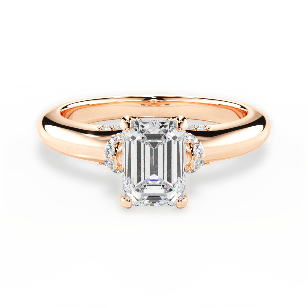 14kt Rose Gold/18kt Rose Gold/emerald/top