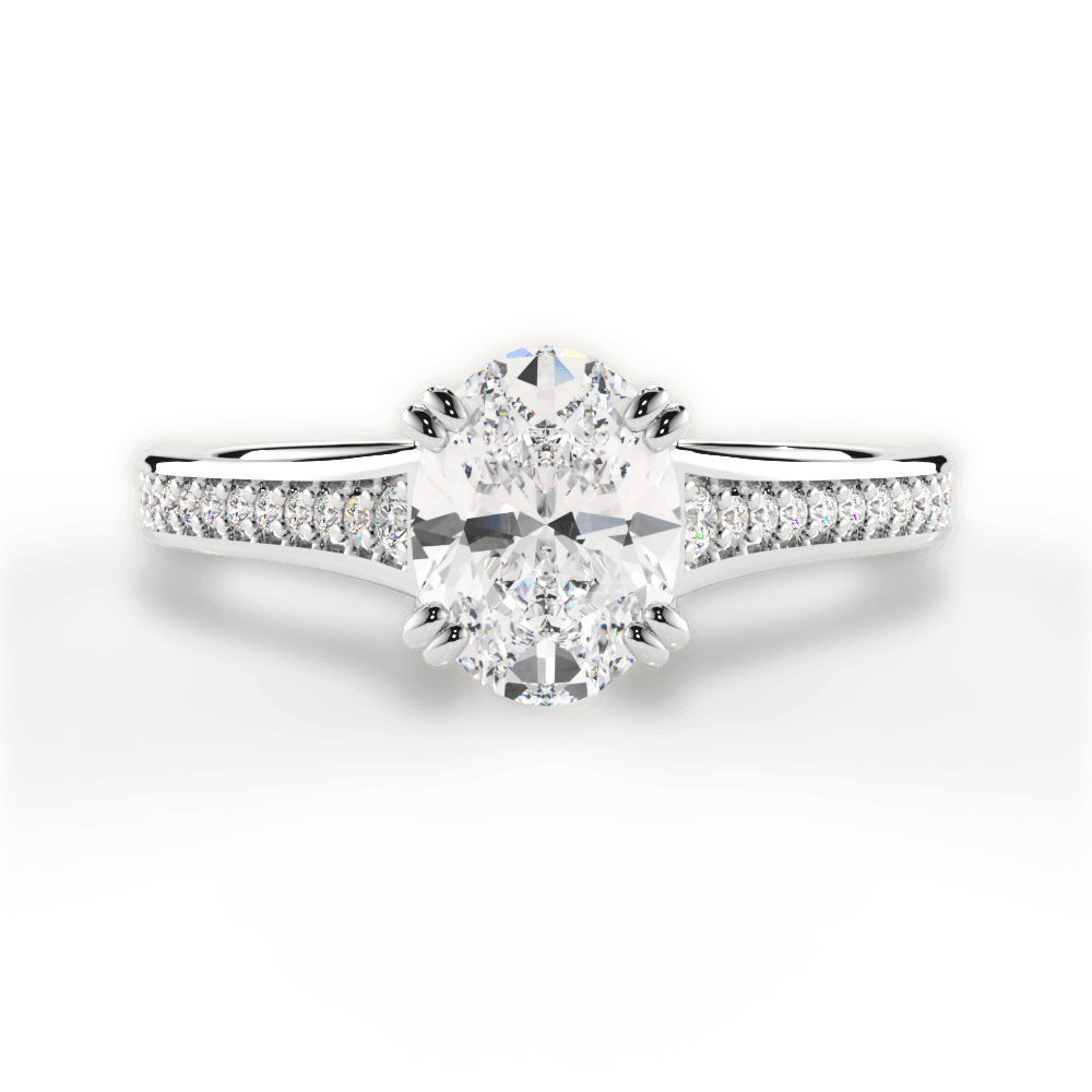 14kt White Gold/18kt White Gold/Platinum/oval/top