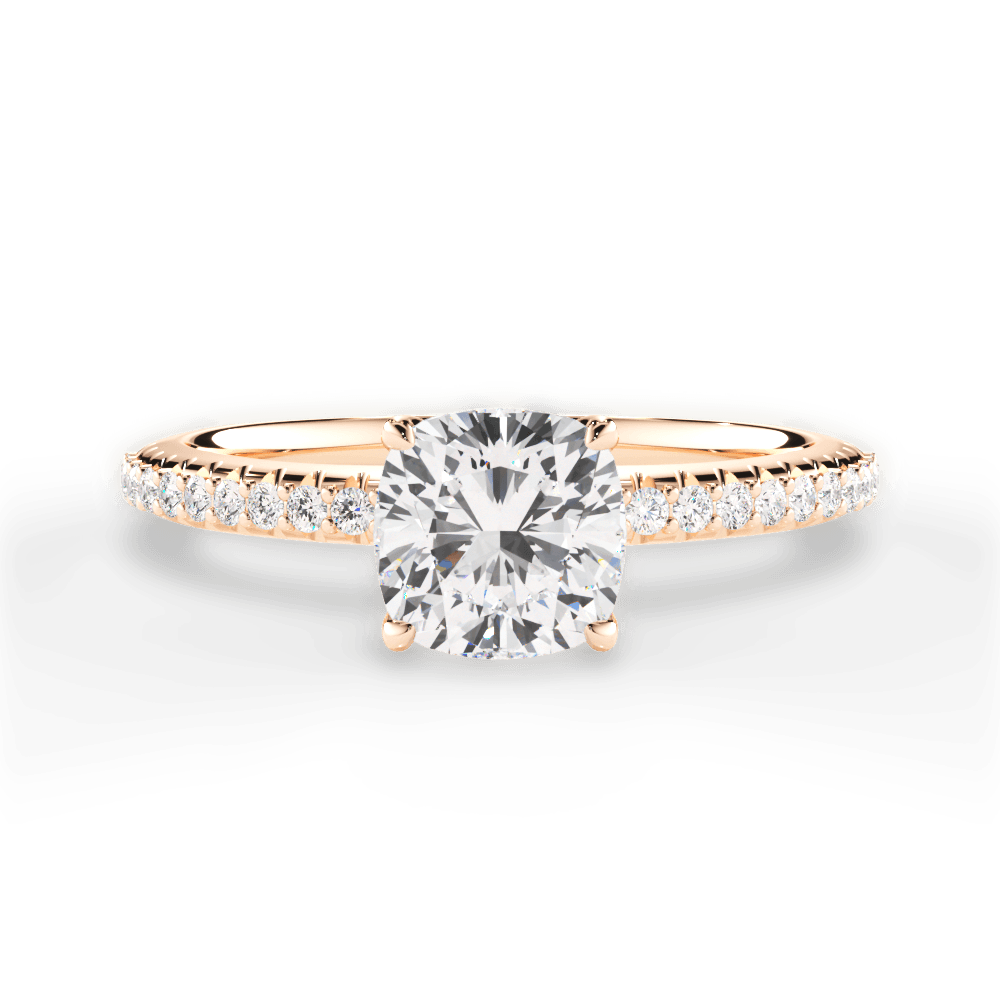 14kt Rose Gold/18kt Rose Gold/cushion/top