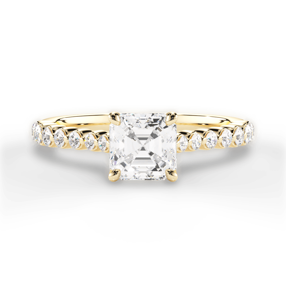 14kt Yellow Gold/18kt Yellow Gold/asscher/top