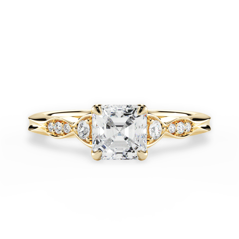 14kt Yellow Gold/18kt Yellow Gold/asscher/top