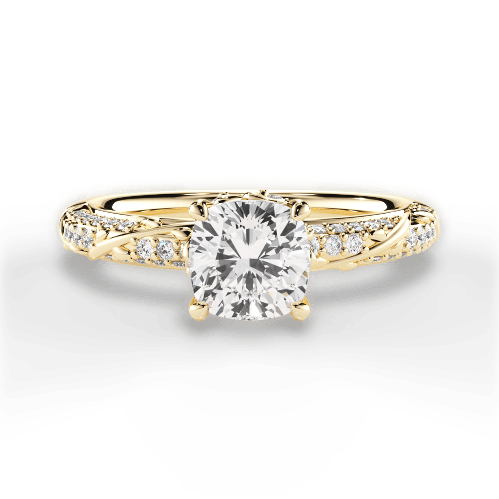 14kt Yellow Gold/18kt Yellow Gold/cushion/top