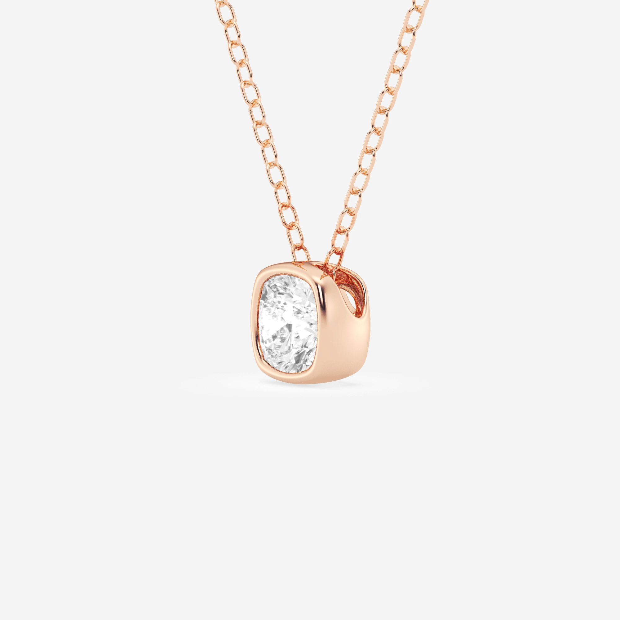 14kt Rose Gold/18kt Rose Gold/cushion/side