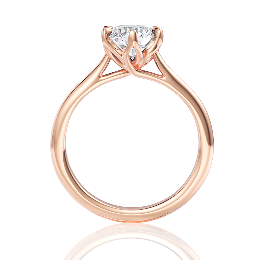 18kt rose gold/round/front