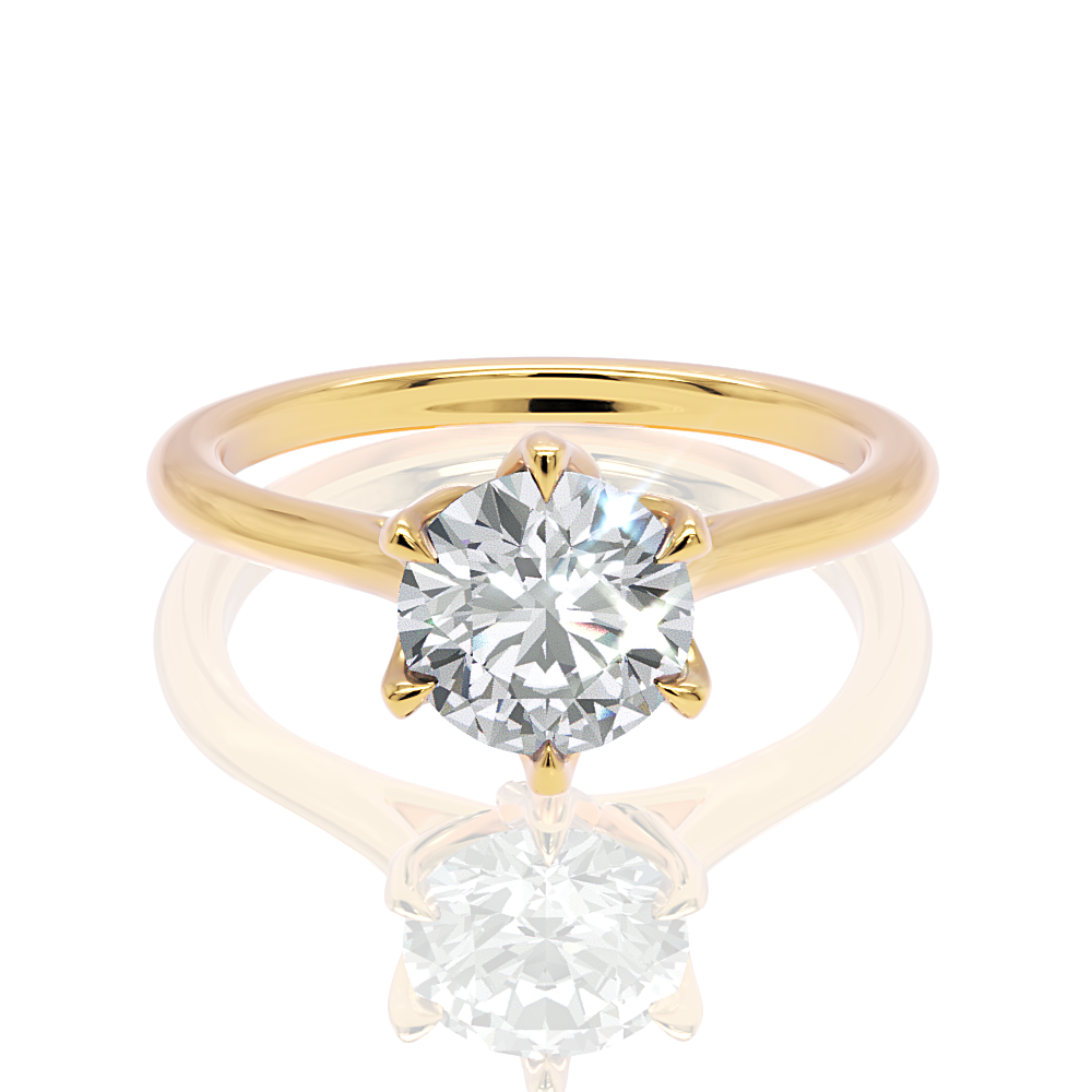 18kt yellow gold/round/top
