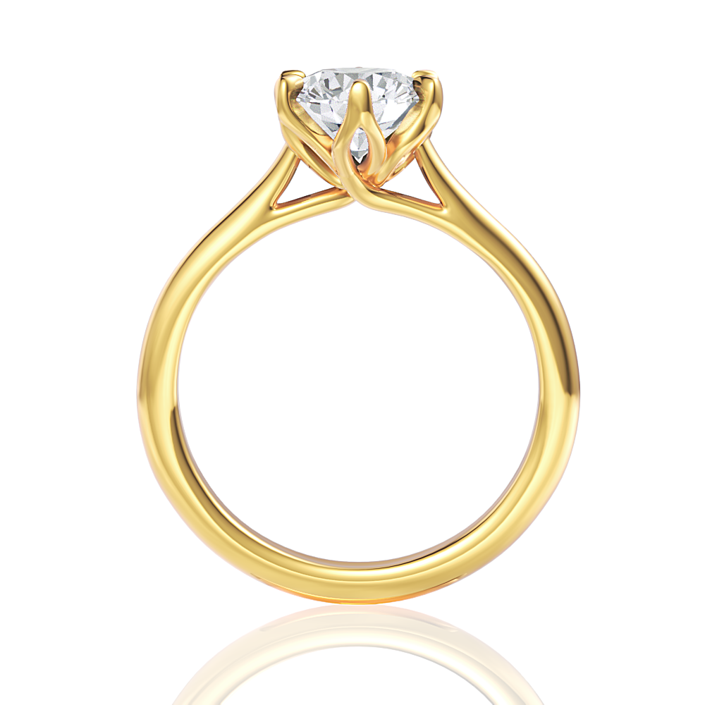 18kt yellow gold/round/front