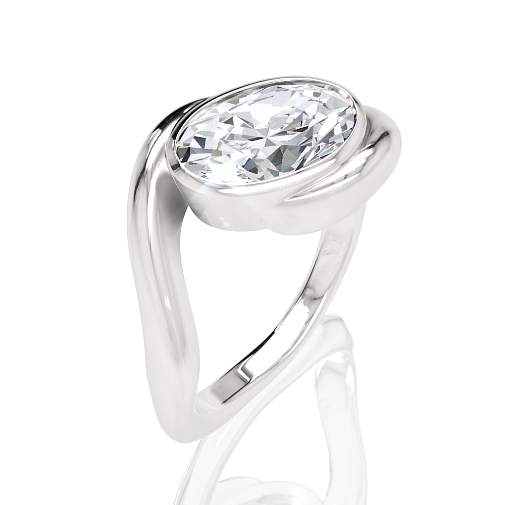 14kt white gold/18kt white gold/platinum/oval/front
