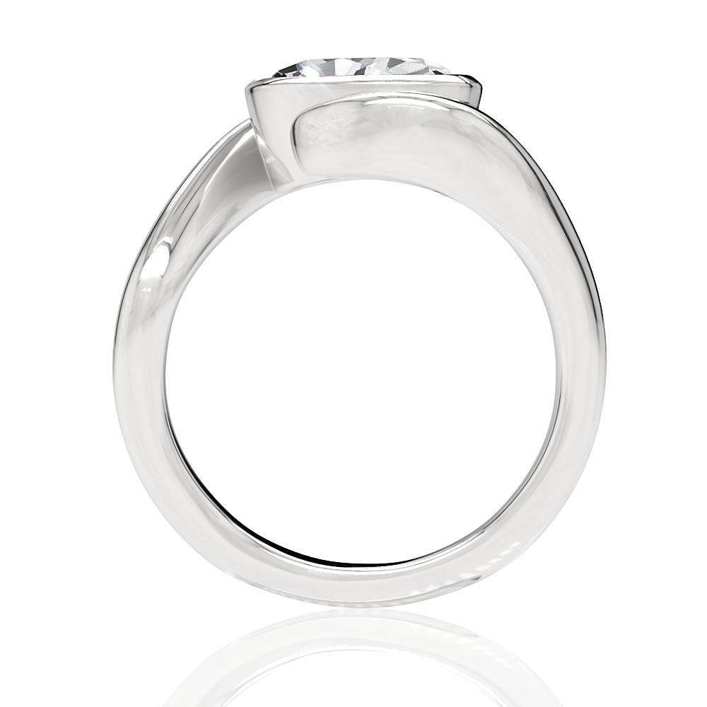 14kt white gold/18kt white gold/platinum/oval/side
