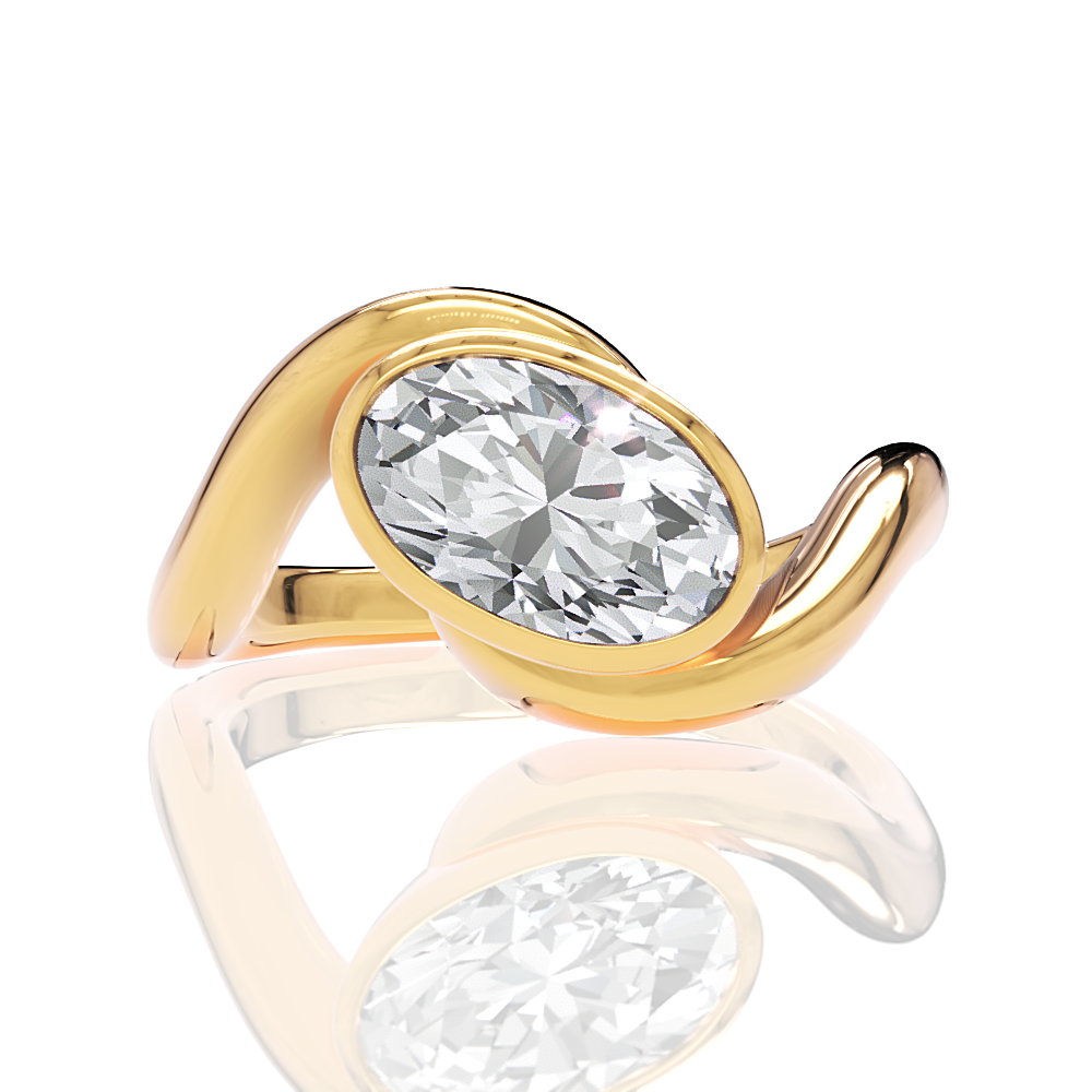 18kt yellow gold/oval/top