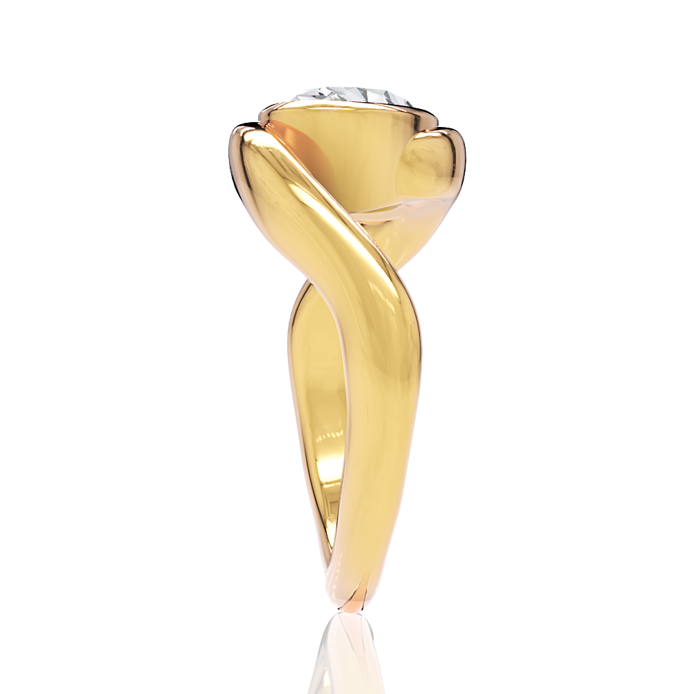 18kt yellow gold/oval/perspective