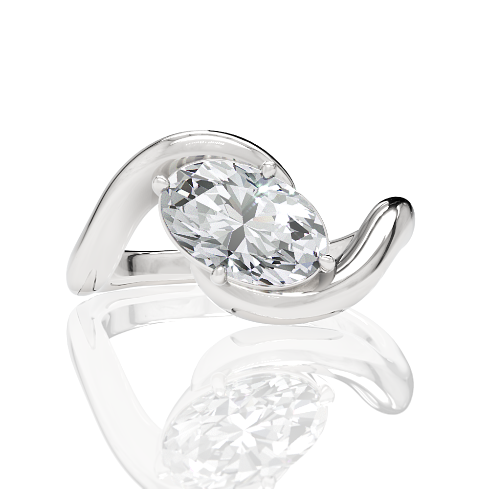 14kt white gold/18kt white gold/platinum/oval/top