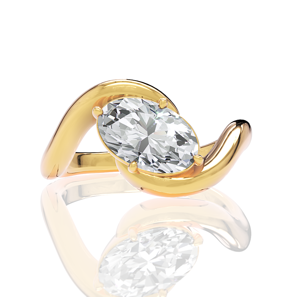 18kt yellow gold/oval/top