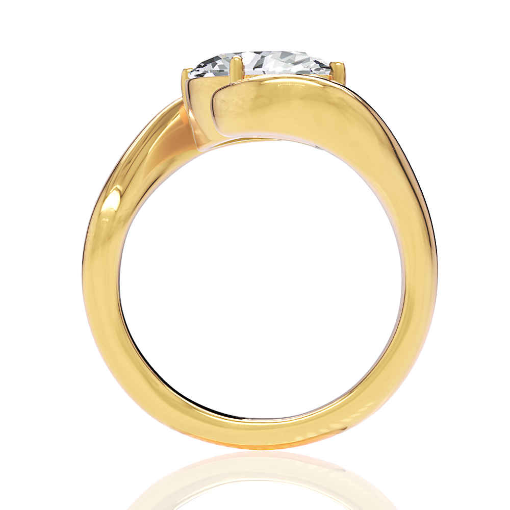 18kt yellow gold/oval/side