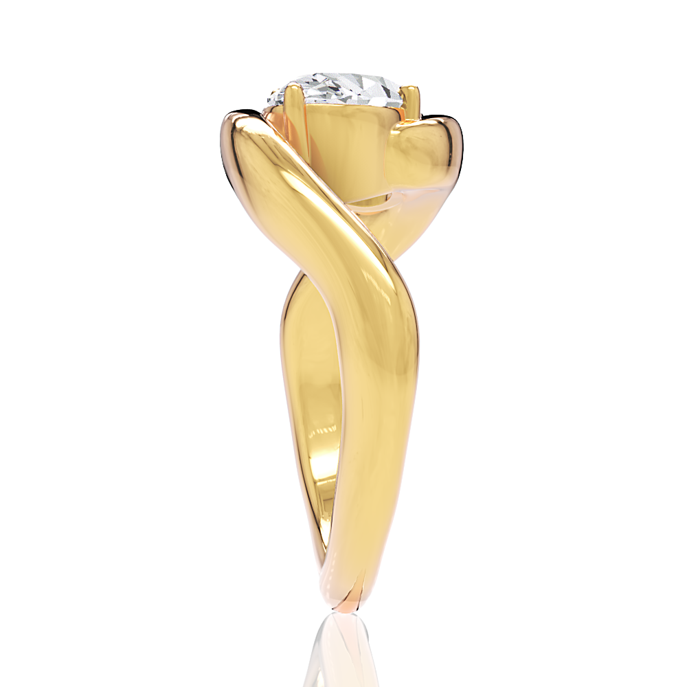 18kt yellow gold/oval/perspective