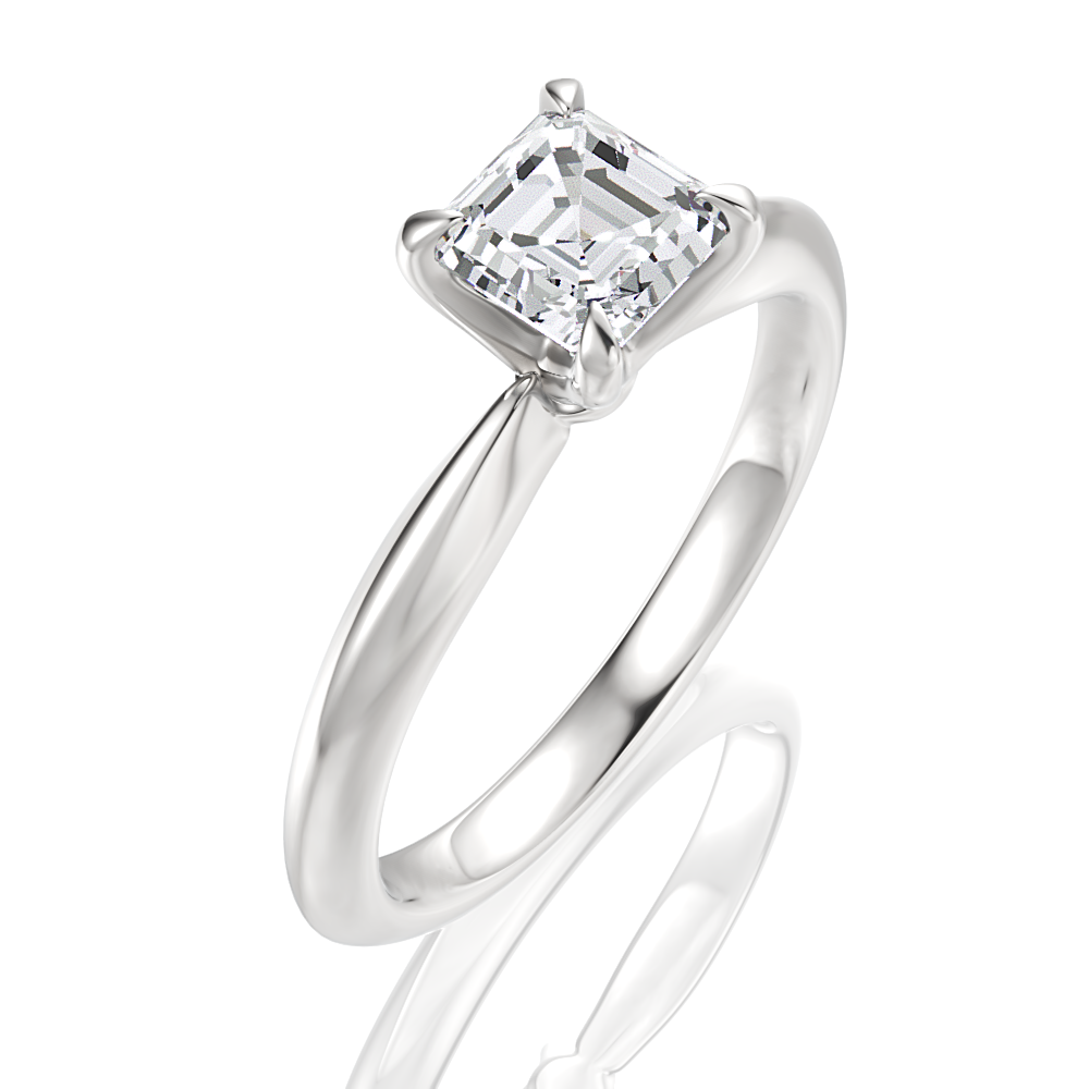 14kt white gold/18kt white gold/platinum/asscher/perspective