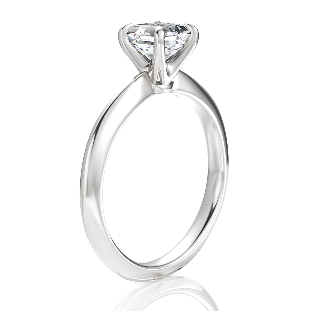 14kt white gold/18kt white gold/platinum/asscher/front