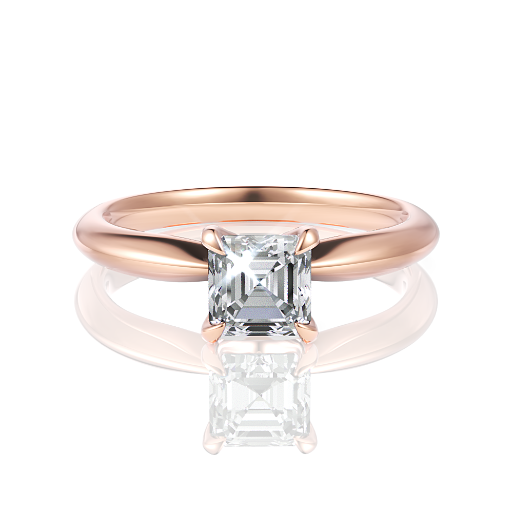 18kt rose gold/asscher/top