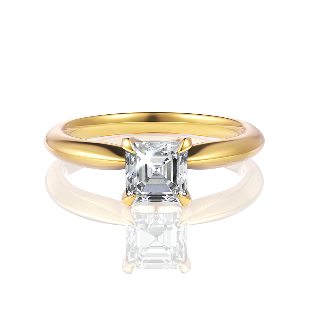 18kt yellow gold/asscher/top