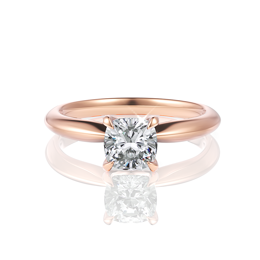 18kt rose gold/cushion/top