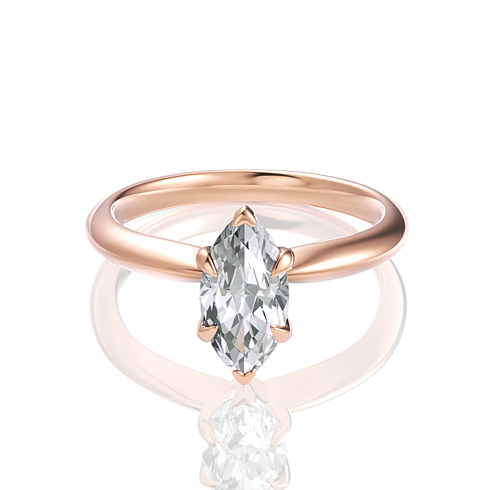 18kt rose gold/marquise/top