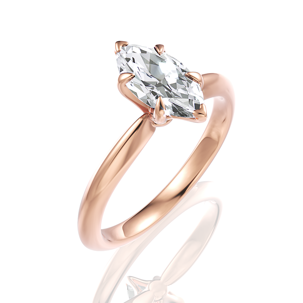 18kt rose gold/marquise/perspective