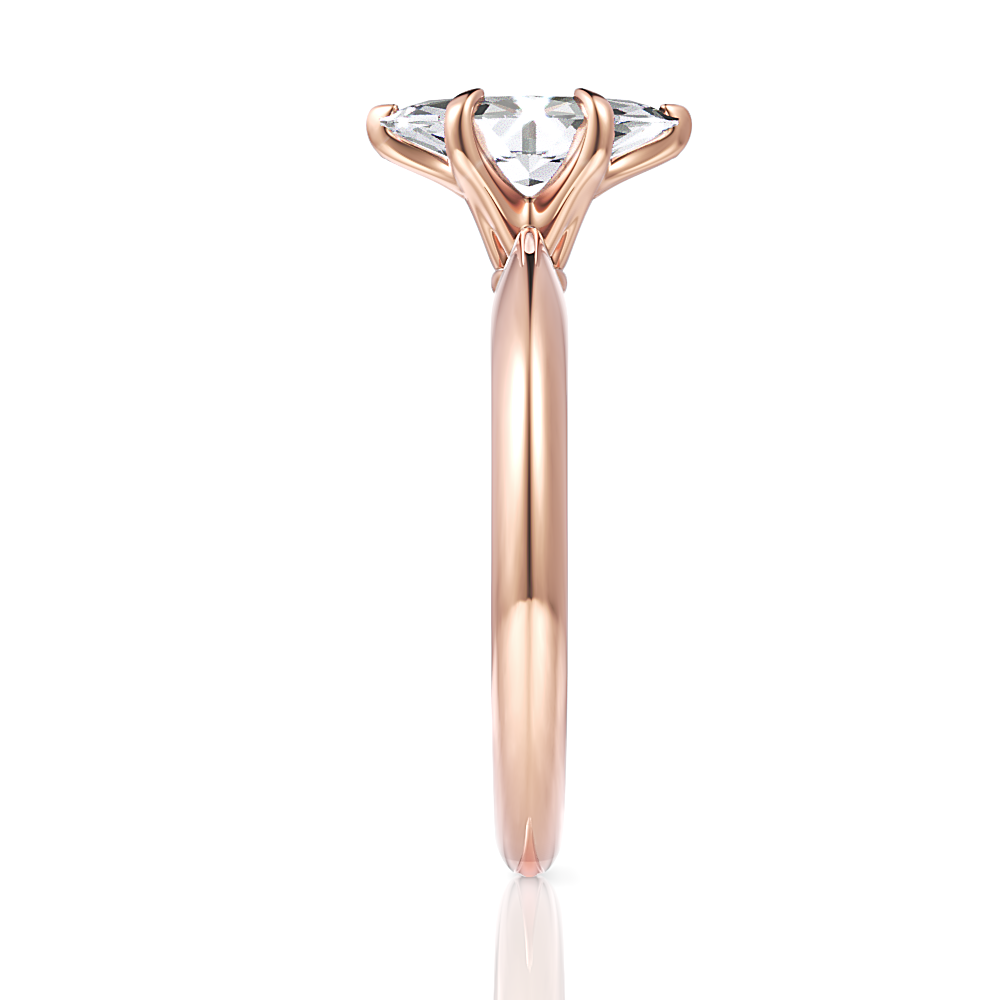 18kt rose gold/marquise/side