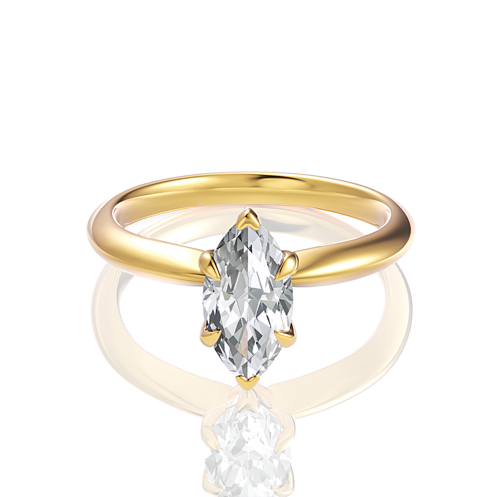 18kt yellow gold/marquise/top