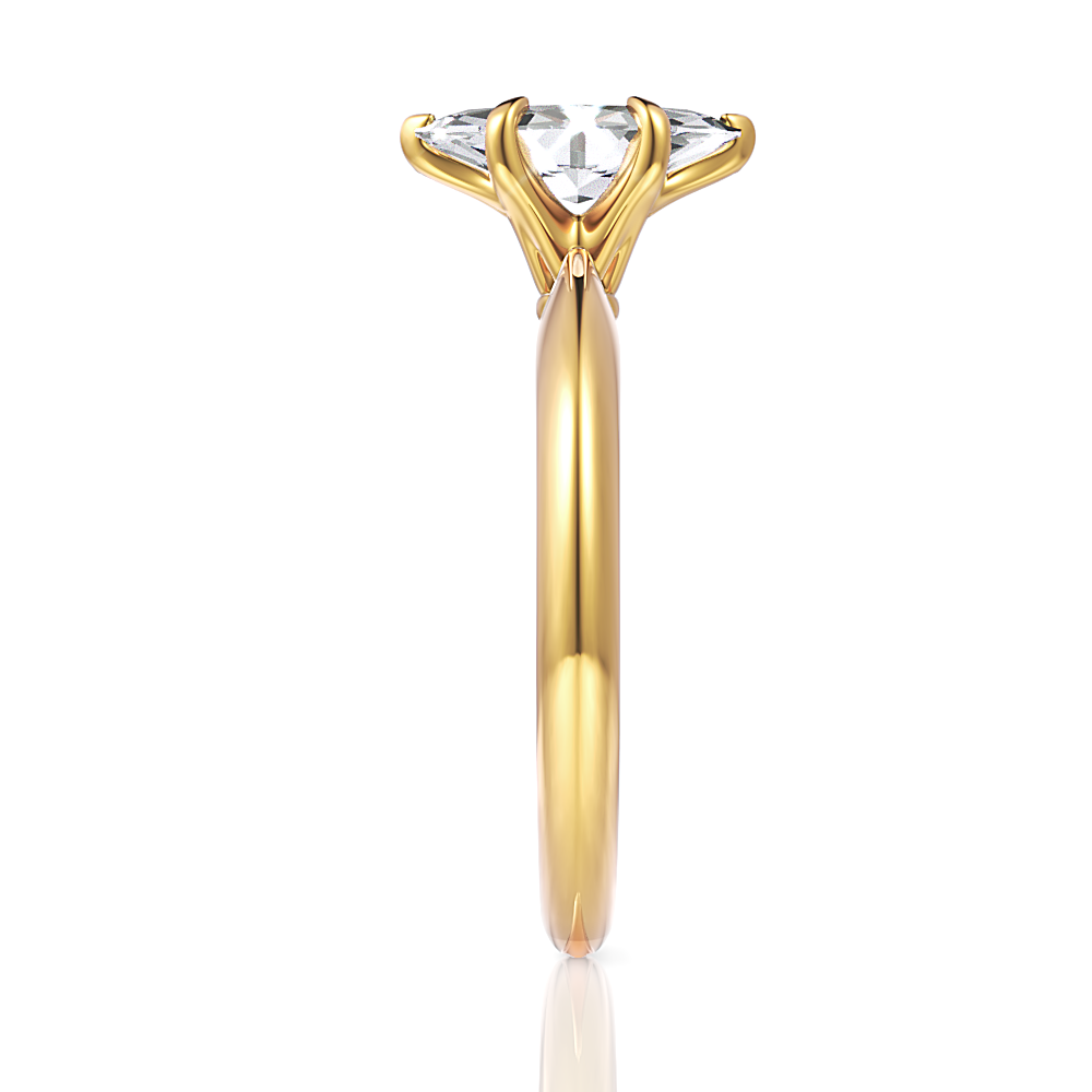 18kt yellow gold/marquise/side