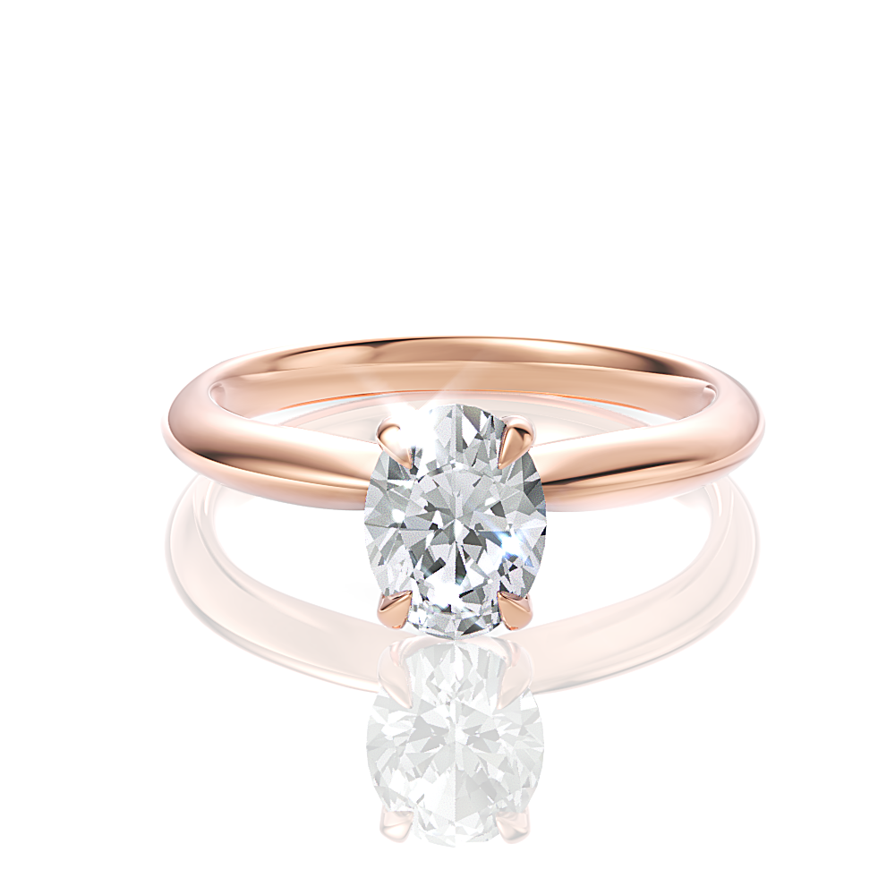 18kt rose gold/oval/top