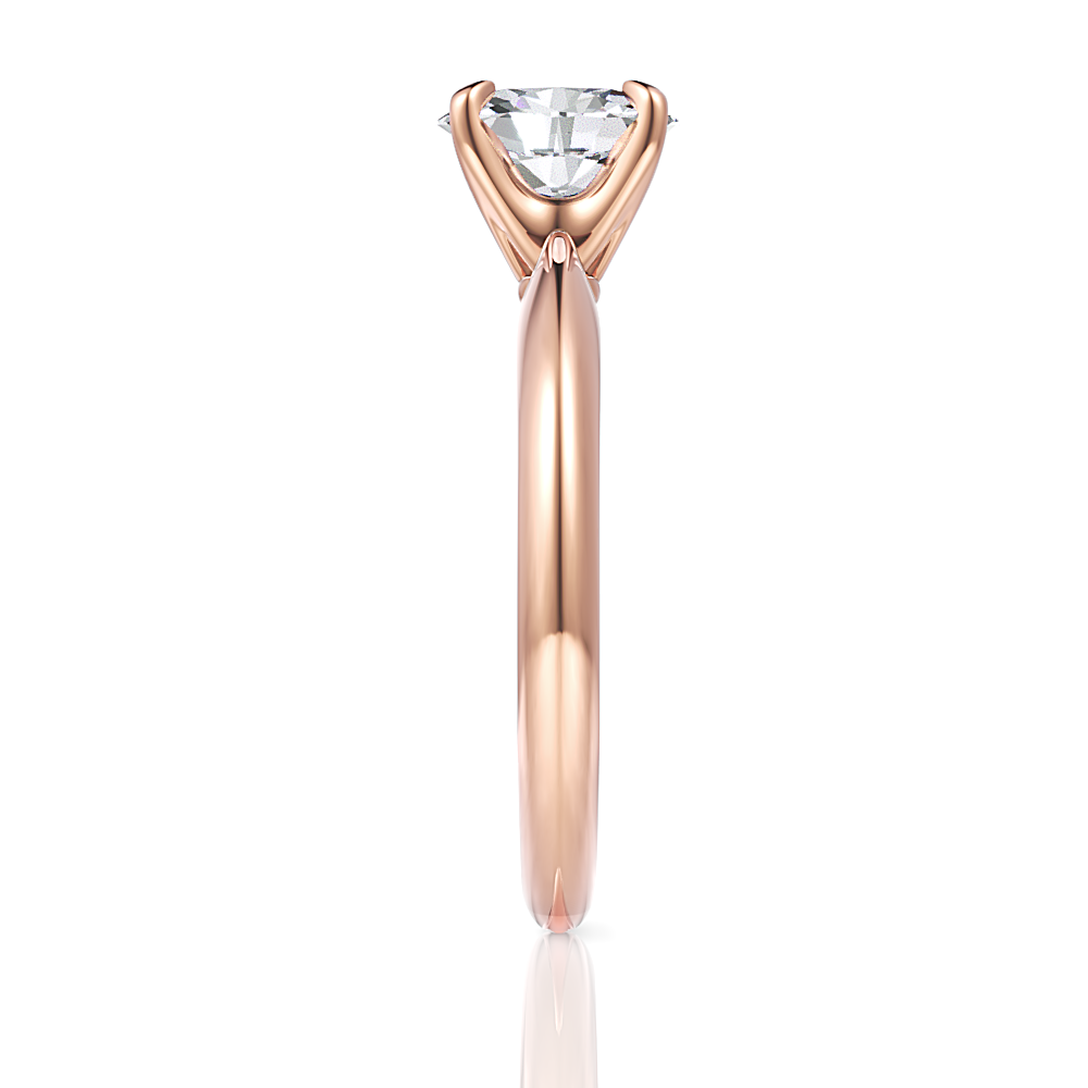 18kt rose gold/oval/side