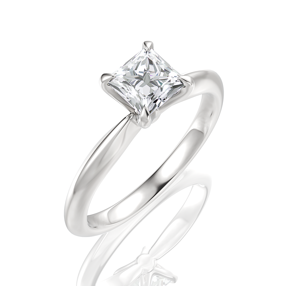 14kt white gold/18kt white gold/platinum/princess/perspective