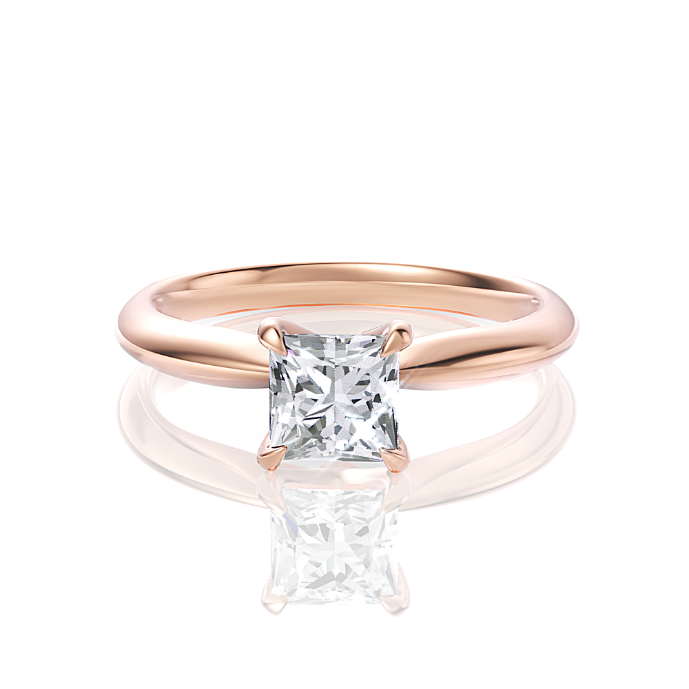 18kt rose gold/princess/top