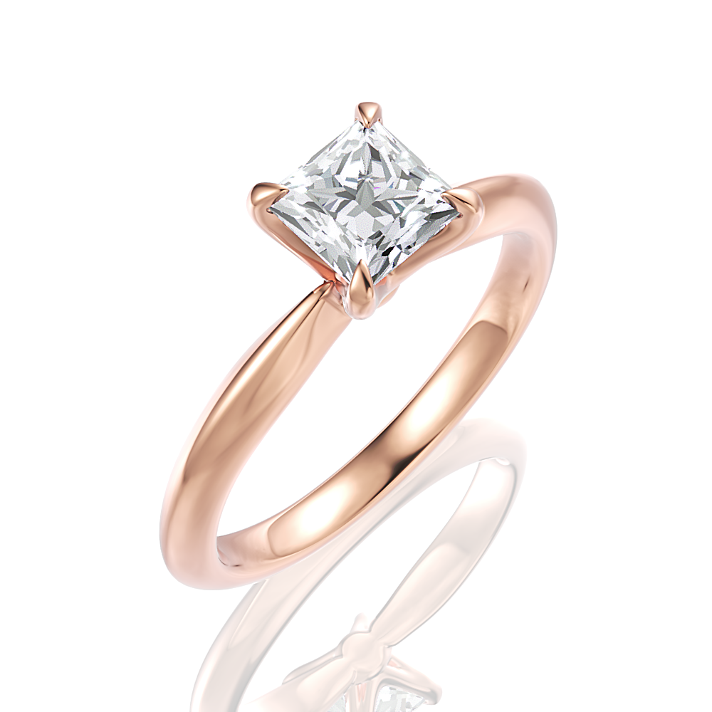 18kt rose gold/princess/perspective