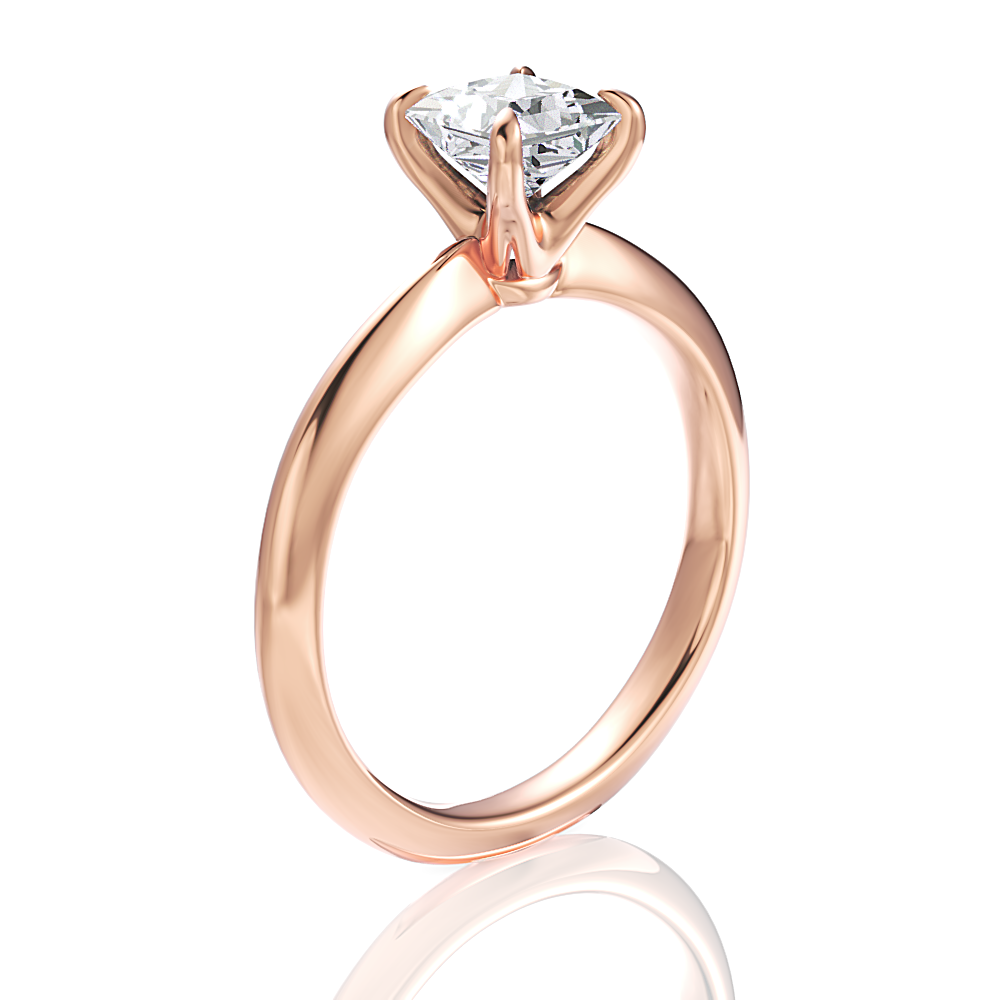 18kt rose gold/princess/front