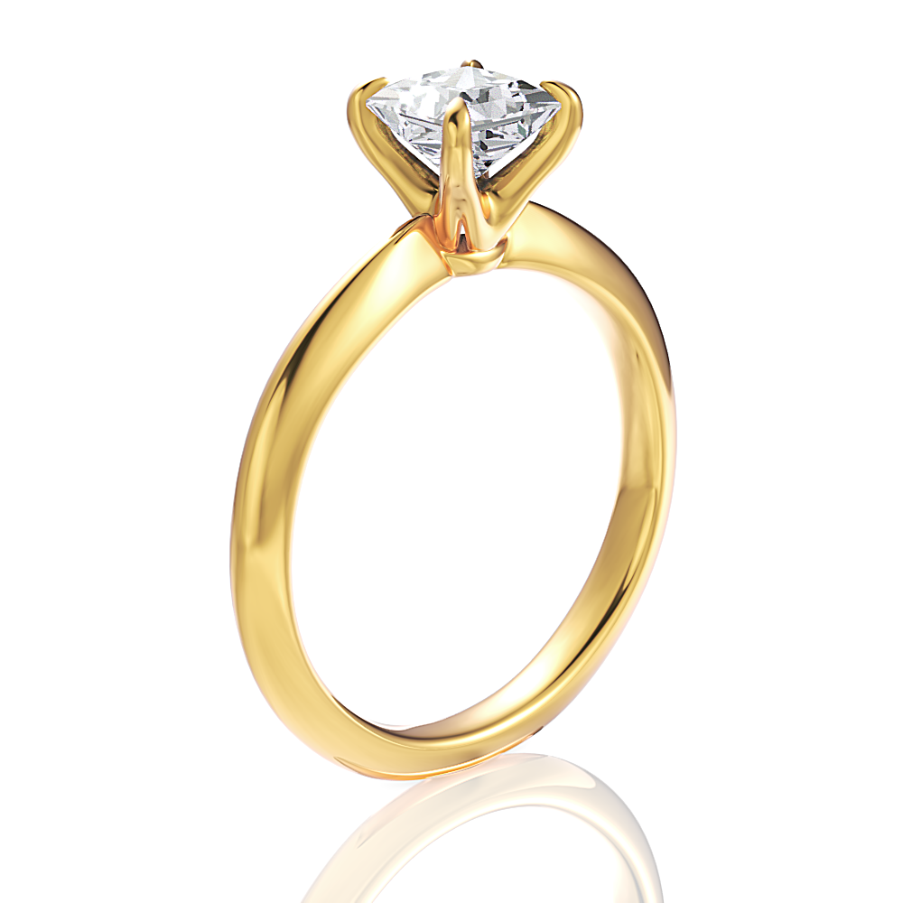 18kt yellow gold/princess/front