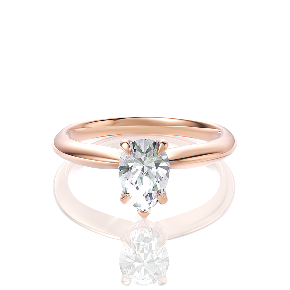 18kt rose gold/pear/top