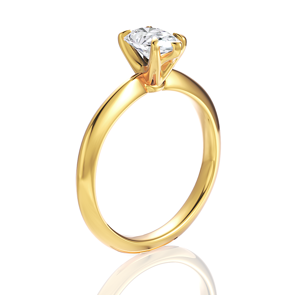 18kt yellow gold/pear/front