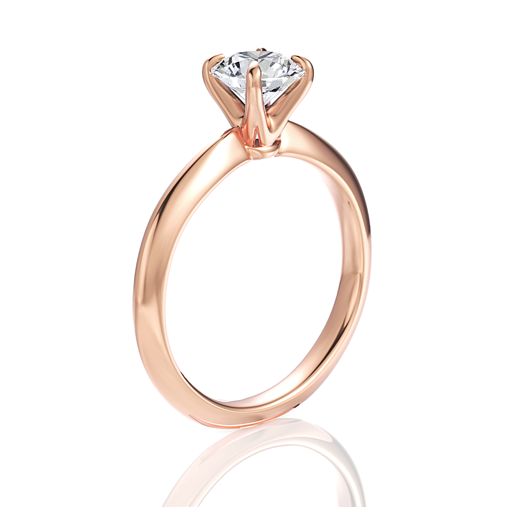 18kt rose gold/round/front