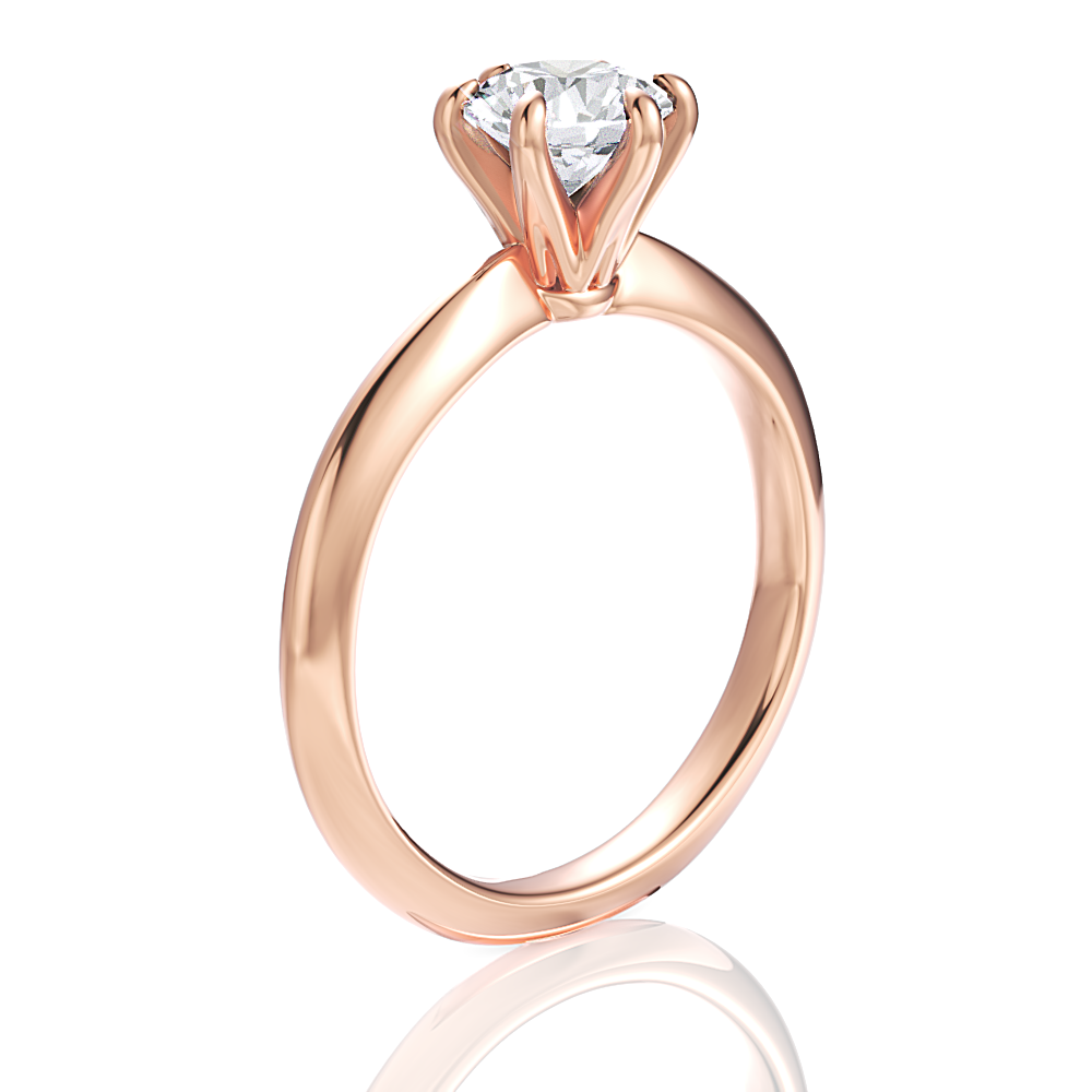 18kt rose gold/round/front