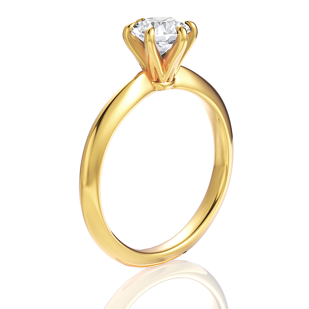 18kt yellow gold/round/front