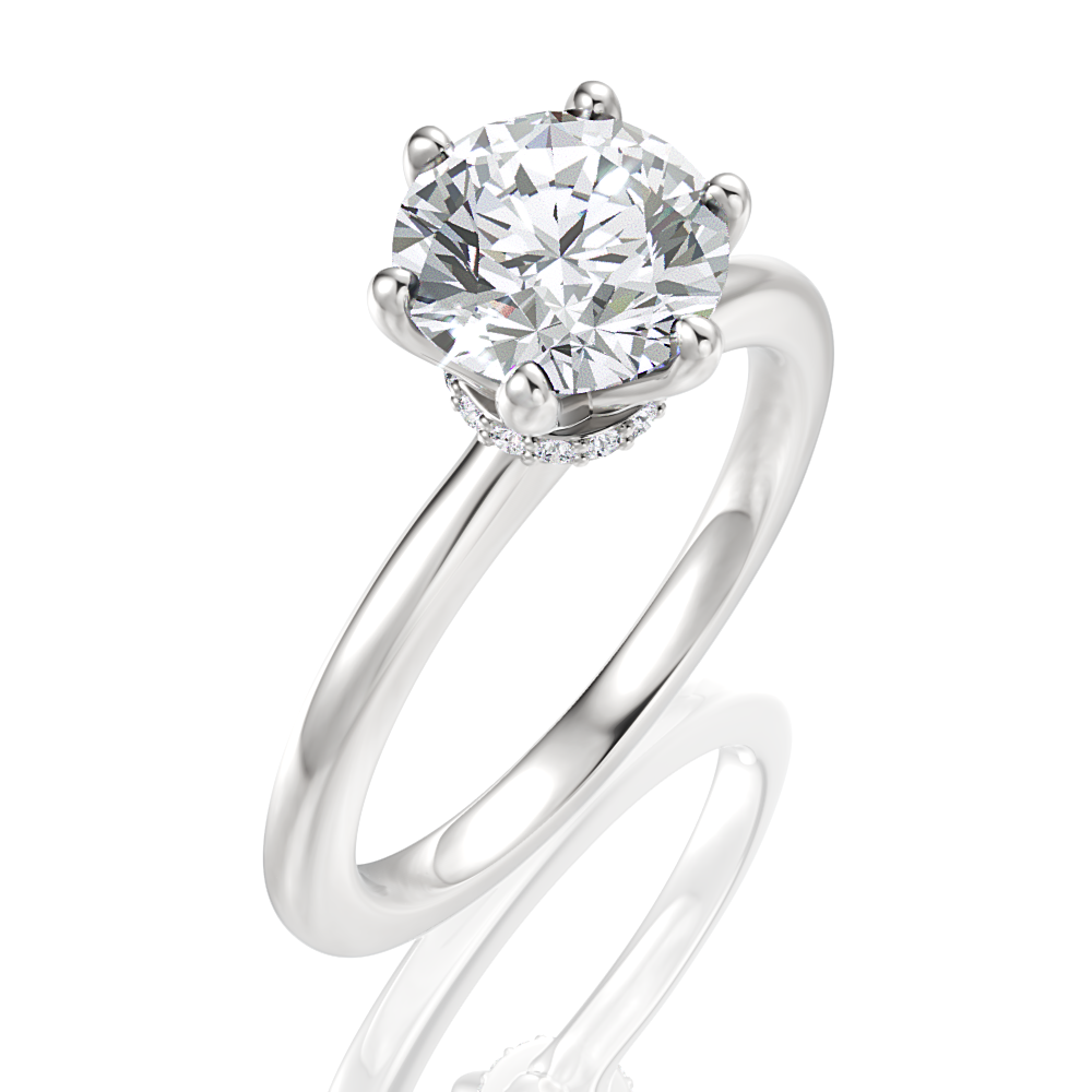 14kt white gold/18kt white gold/platinum/round/front